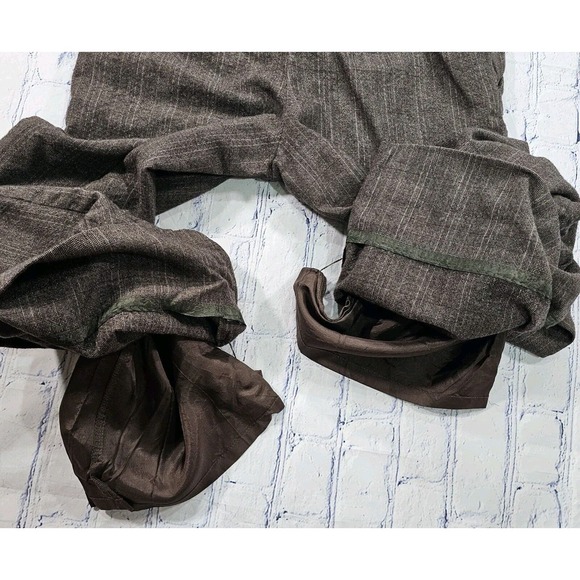 Ann Taylor Loft Marisa Wool Blend Brown Plaid Lined Dress Pants WOMENS SIZE 8 - Picture 9 of 11